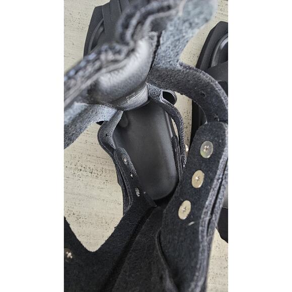 Black Platform Gladiator Sandals ,Cutout Design , Vegan Leather, Size 8.5 - Picture 5 of 6